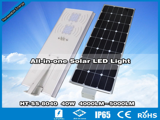 China Hitechled Luminaria Solar Led integrada, Todo En Uno Panel 80W y Bateria 384W y Led 40w supplier