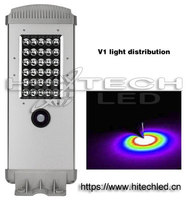 China Hitechled HT-SS-A110 10w 1000lm~2000lm all in one solar powered led street light supplier