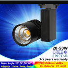 10 to 70 degree lens 2700k 50W cree led track light lamps AC85-265V 3 phase 4 phase with ce rohs