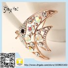 Newest Style Vintage Personality promotion  Rhinestone Fish Brooches For Woman