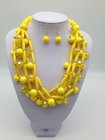 Fashion Exporting designs Acrylic Bead African Beads Jewelry Set Multi layer Necklace And Earring Set