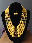 Fashion Exporting designs fashionable four  layers acrylic/resin beads handmade jewelry set
