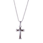 New Fashion wholesale chain necklace Stainless Steel Cross Pendant Men's Necklace Chain (Blue and Brown)