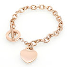 Classic Foreign Trade women Bracelets Silver And Gold Titanium Steel Women bracelet heart shape bracelets