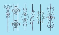 Wrought Iron Elements/ Ornaments for balusters and gates--Forged balusters and newel post