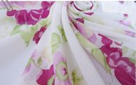 China Large Flowers White Wrinkled Chiffon Fabric manufacturer