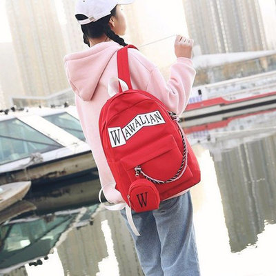 China Schoolbag female han edition hits color street backpacks college wind schoolbag canvas backpack leisure computer bag supplier