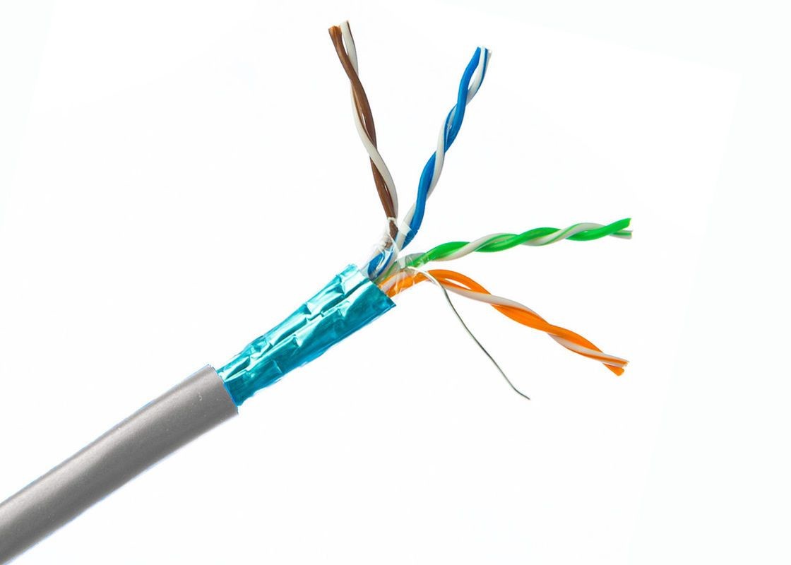 Bare Copper Conductor Cat6 Shielded Network Cable , Cat6 Copper Cable Eco Friendly