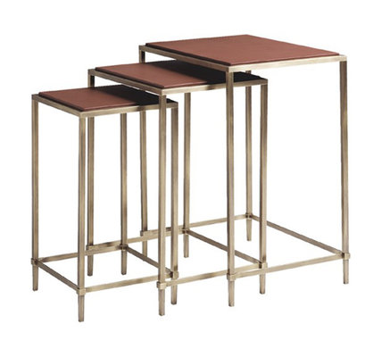 China Stainless Steel Legs Metal And Wood Nesting Tables 3 Nest For Hotel supplier