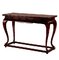 Pedestal Style Wood Console Table With Distressed Finish Gold Leaf Glass Table supplier