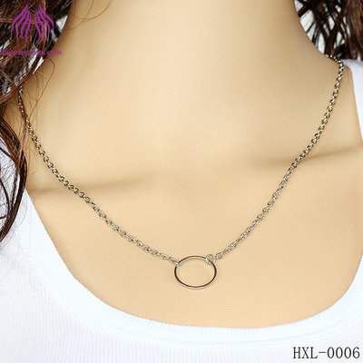 China Personalized fashion simple circle pendant necklace supplier