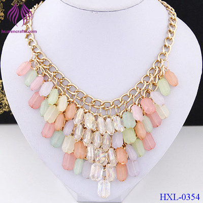 China Bohemian Hot Vintage Stylish Layered crystal Beads Tassel Necklace supplier