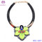 Fashion Jewelry leather cord choker neckalce with flower pendant supplier