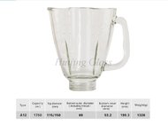 China Guangdong manufacturer 1.75L  transparent Oster plum shape spare parts replacement blender glass cup /jar