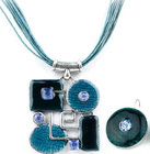 Retro Enamel Square Necklace Square earrings Round Square Jewelry BJX4336