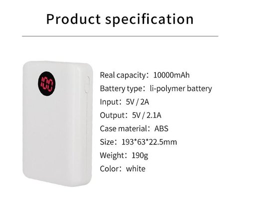customized wholesale rental big capacity 10000mAh digital power bank branded mobile portable charger supplier