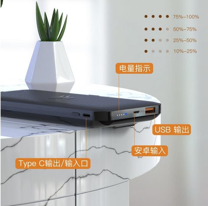 Fast charge 10W Output 10,000mah Qi Wireless charger Power bank with holder supplier