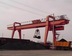 China Double Girder Rail Mounted MZ model gantry crane with grab supplier