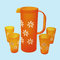 Plastic Water Jug plastic pitcher plastic jug set Plastic Jug with cups and tray supplier