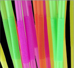 17" Extra long flexible artistic drinking straws , assorted colorful , 8mm pack of 200
