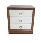 Modern wooden walnut frame with white finish drawers night stand,hotel bedside table for 5-star hotel