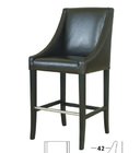 Beech wood brown pu upholstery barstool/counter stool with metal bars,fashion wooden barstool