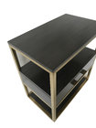 Brass metal frame oak wood veneer Custom made 1-drawer night stand of hotel bedroom furniture,bed side table