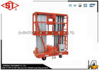 China Double Mast adjustable height work platforms Aluminium for the installation in the air distributor