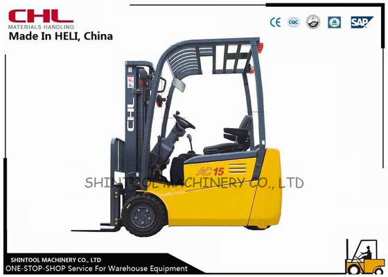China Rear drive 1.5T small Electric Forklift Truck / Three wheel forklifton sales
