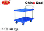China Industrial Logistics Equipment Flatbed Trolley 300kg 2 Shelf 4 Wheel Flatbed Hand Truck distributor