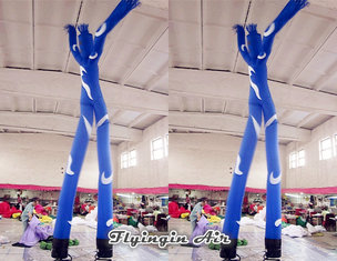 Blue Advertising Inflatable Dancer Man with Two Air Blowers for Outdoor