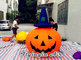 Inflatable Halloween Pumpkin with Witch Hat for Events and Outdoor Door