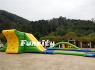 Yellow / Green 0.9mm PVC Tarpaulin Inflatable Floating Water Park For 35 Persons