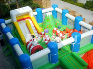 Merry Christmas Outdoor Inflatable Playground Equipment For Kids 8m * 6m * 4.5m