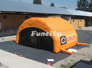 Orange Advertising Inflatable Air Tent Marquee Blow Up Tent With Blower Pipes