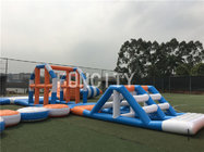Blue / White Giant Inflatable Water Park Hot-Welding Technique For Sea Floating