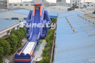 Giant Customized 0.55 Mm Pvc Tarpaulin Inflatable Water Slide 50*14*13 m H
