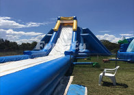 50 Meter Long Inflatable Dry Slide Customized Hippo Water Slide For Fun