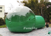 0.8mm PVC Convenient Clear / Green Inflatable Bubble Tent for Outside Camping 3 - 8m