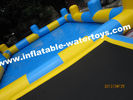 0.6mm PVC Tarpaulin Inflatable Water Pools with step and Pillar and Net for amusement park