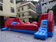Red Tarpaulin Inflatable Jumping Castle / Wipeout Obstacle Course 10x4m supplier