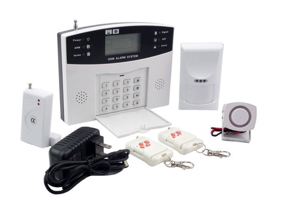 China Intelligent Wireless Burglar Alarm Systems LCD GSM With 8 Wired supplier