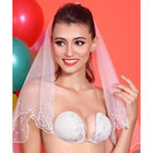 F1022 white stick on bra lace low back strapless for wedding dress