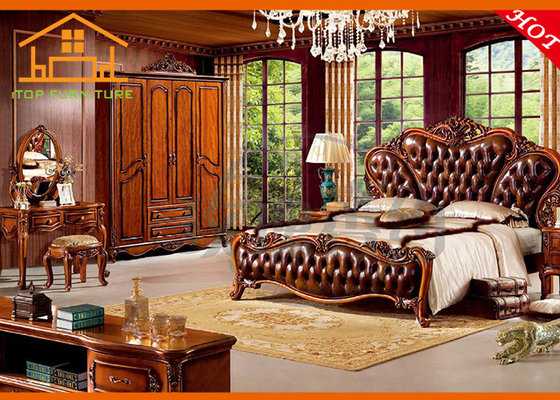 China antique solid wooden luxury bedroom furniture set royal furniture bedroom sets italian bedroom set supplier