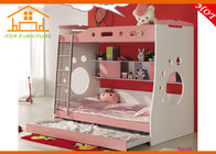 Pink Hot sale kids slide bed Factory directly supply luxury leather Hot Selling Competitive wooden kid double deck bed