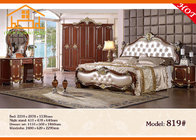 antique Synthetic leather Royal Rococo royal russian latest design wooden bedroom furniture oak bedroom furniture set
