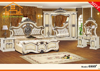 Royal luxury white bed for hotels Korean Style Designs pine wood rococo Classic antique veneer bed bedroom furniture