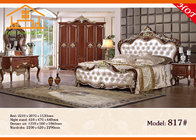 High-class Imperial white leather diamond bed Stylish White top popular import Affordable high gloss bedroom furniture