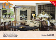 Novel design Wonderfultop hotel french antique chinese tiger wood royal furniture gold bedroom sets