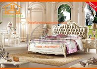 French country antique luxury oak veneer leather bedroom furniture